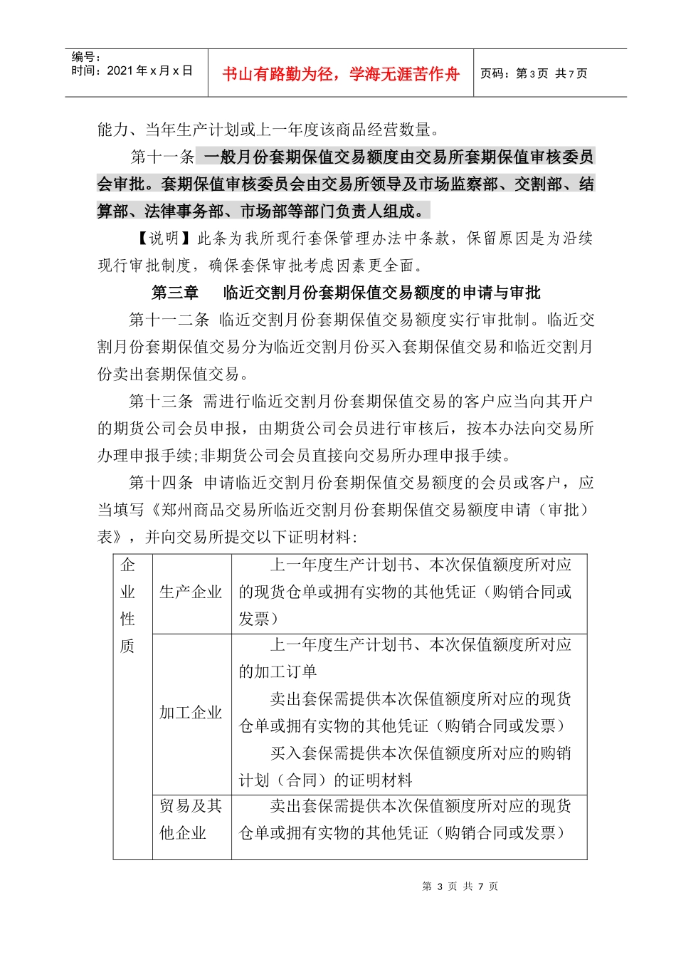 郑商所套期保值交易管理办法(XXXX0331)_第3页
