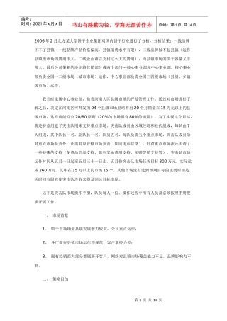 重点市场运作之－－突击队市场操作手册