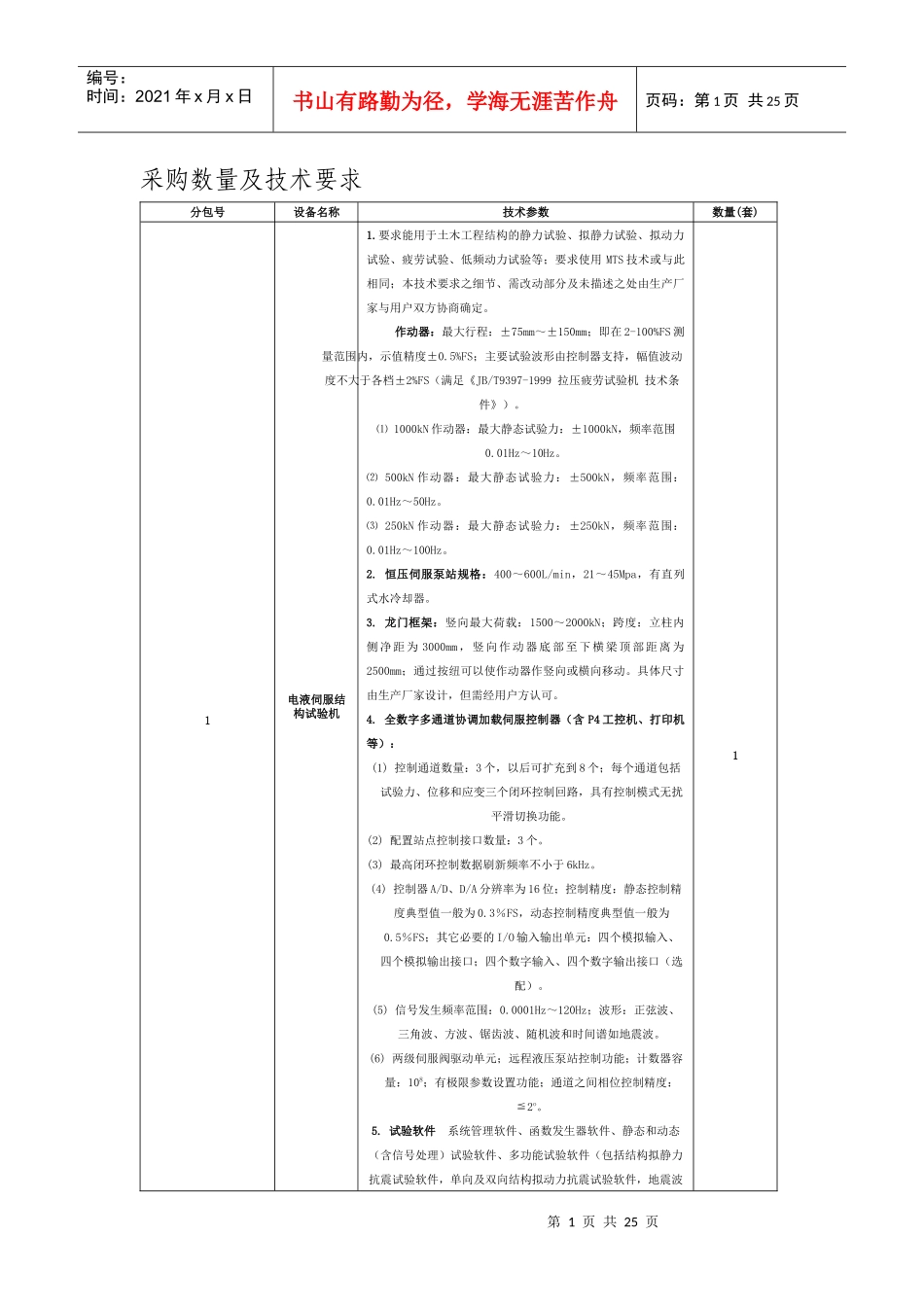 采购数量及技术要求_第1页