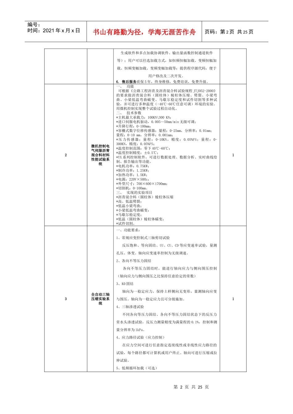 采购数量及技术要求_第2页