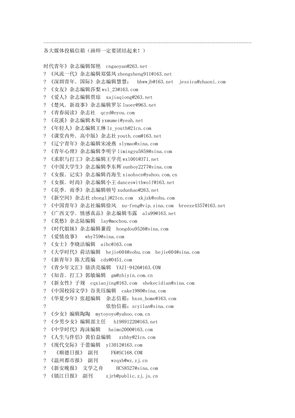 各大媒体投稿信箱_第1页