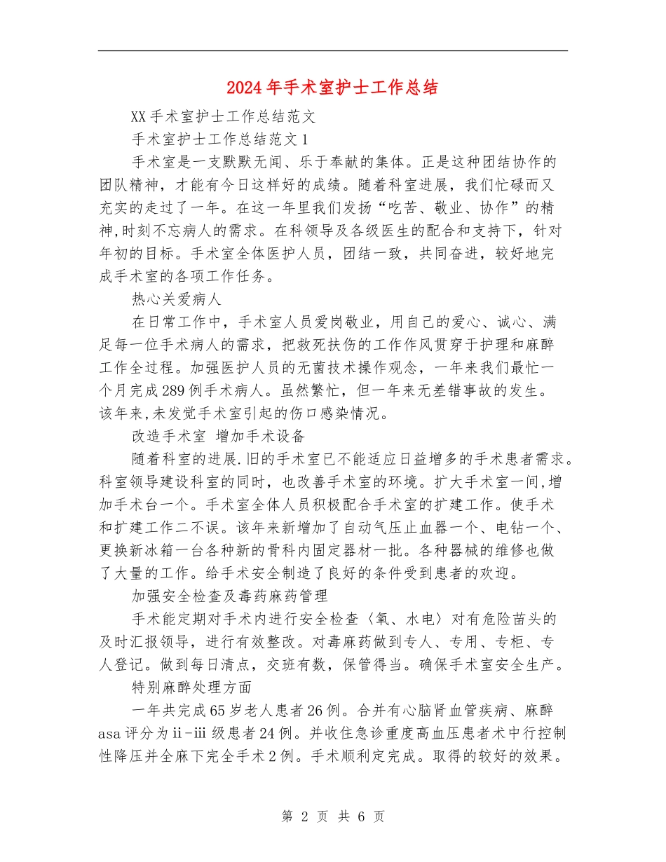 2024年手术室护士工作总结_第2页