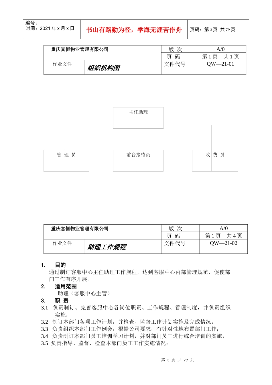 重庆XX物业管理有限公司客服中心工作手册_第3页