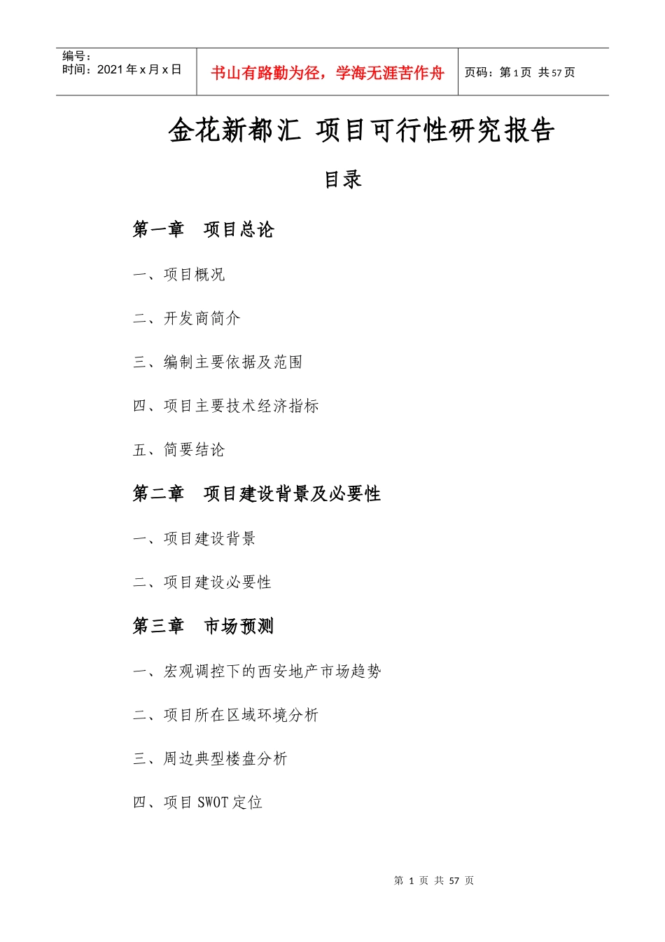 金花新都汇项目可行性研究报告_第1页