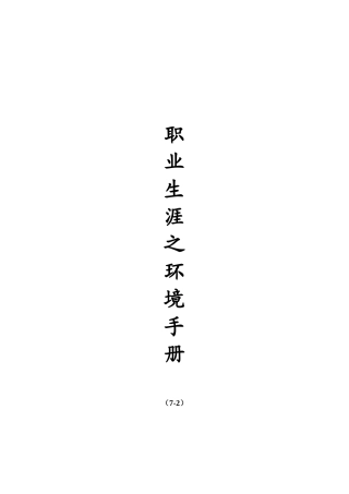 职业生涯之环境手册（236页）