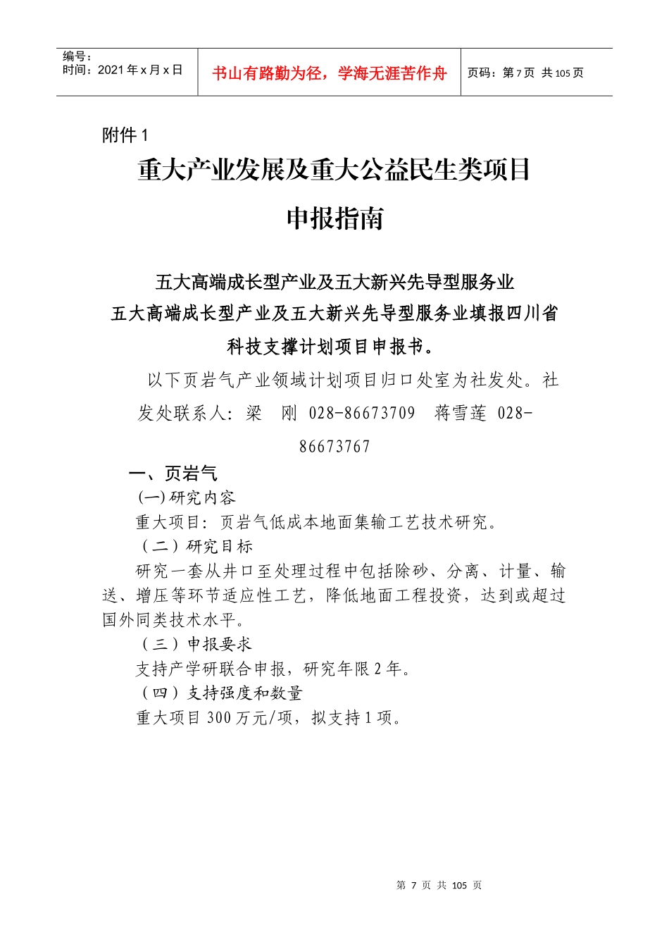 重大产业发展及重大公益民生类项目申报指南_第1页