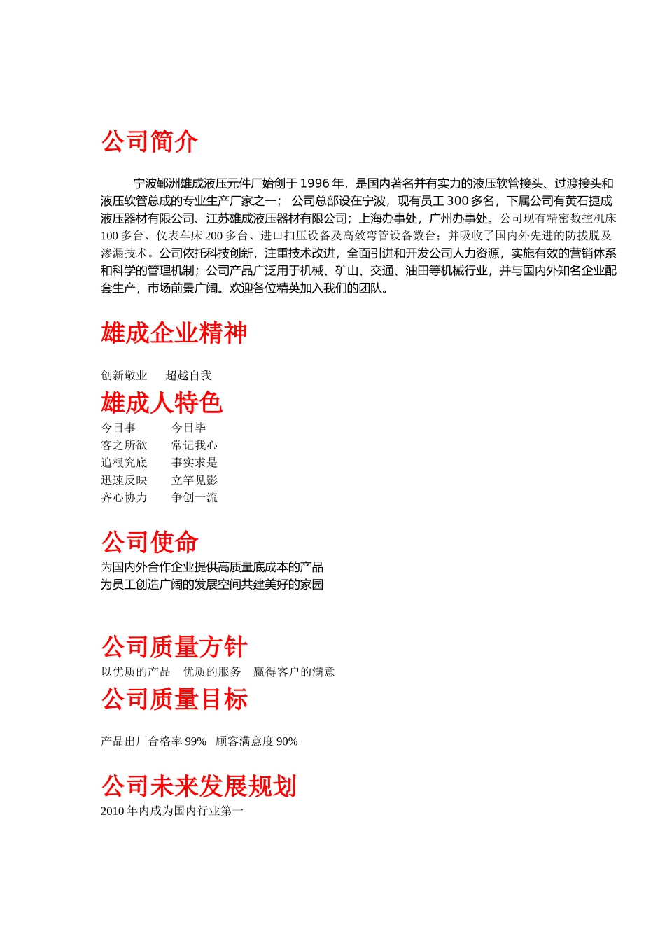 液压元件厂员工手册_第1页