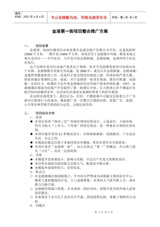 金港第一街项目整合推广方案(doc5)(1)