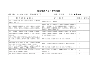 项目管理人员月度考核表