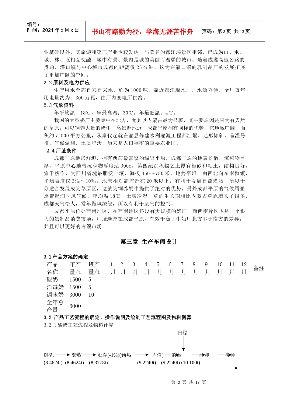 都江堰乳品厂设计报告_第3页