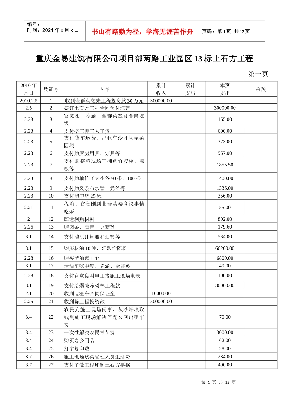 重庆金peng建筑有限公司两路工业园区土石方工程_第1页