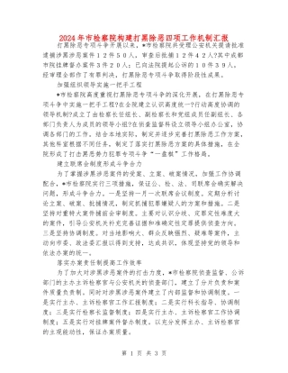 2024年市检察院构建打黑除恶四项工作机制汇报