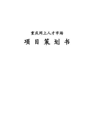 重庆网上人才市场项目策划书