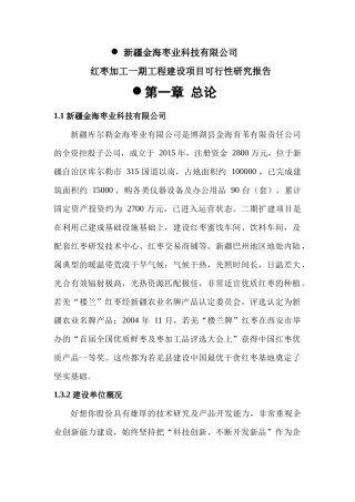 金海红枣项目可研报告