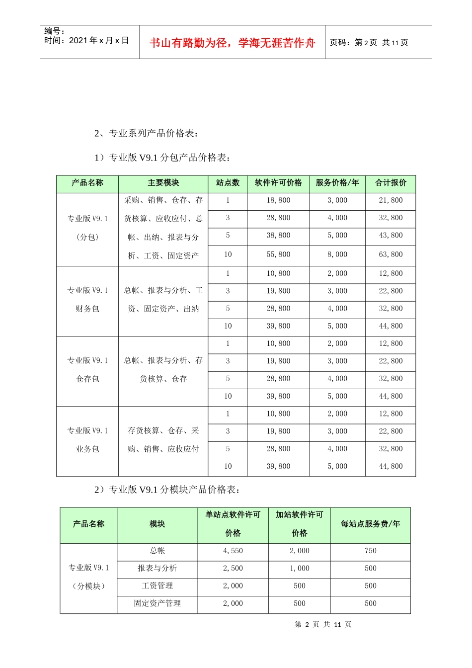 金蝶KIS产品年度价格_第2页