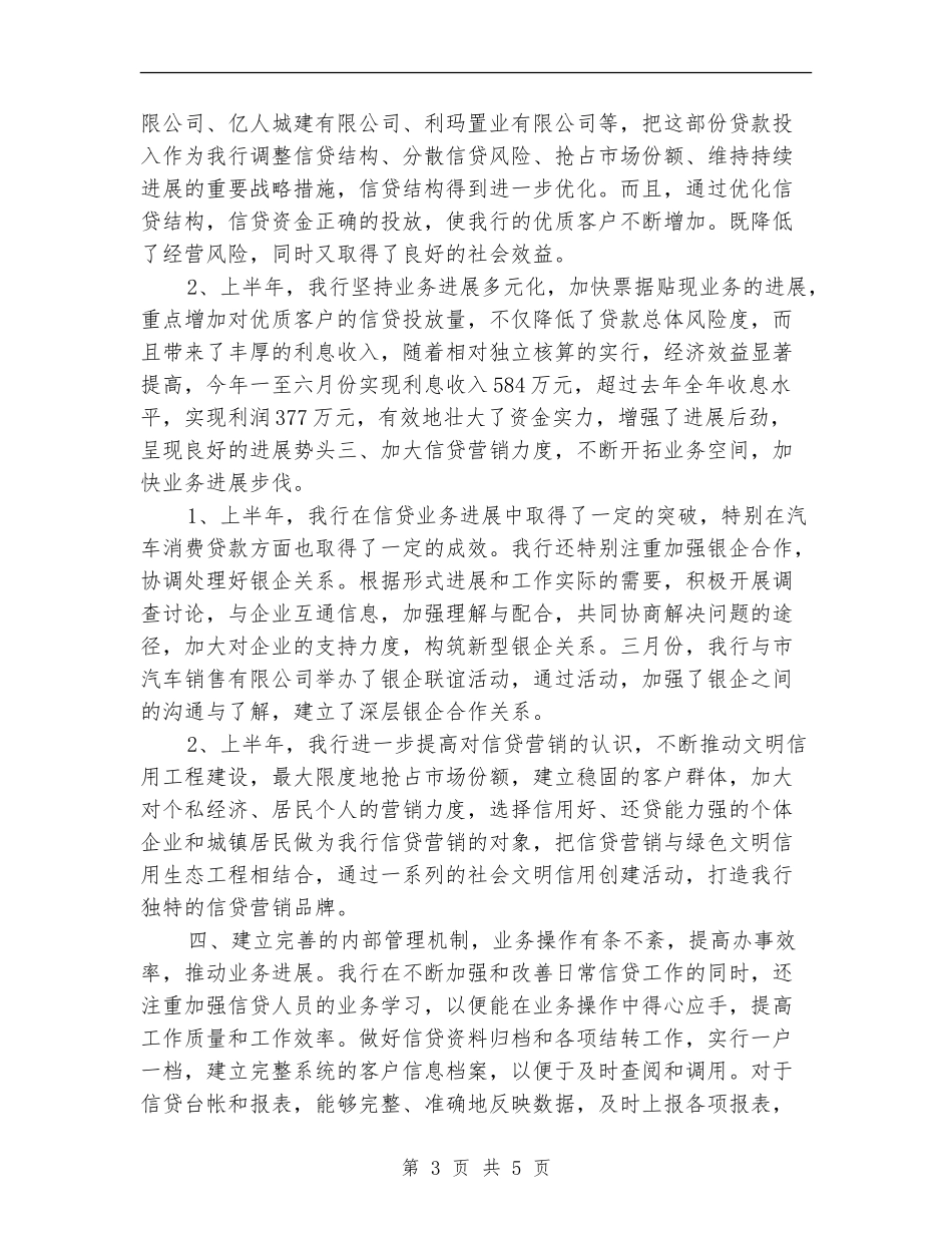 银行信贷员个人工作总结【新版】_第3页