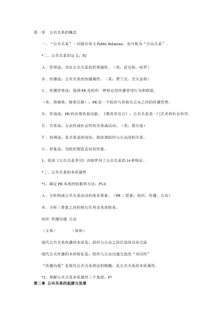 公共关系复习重点
