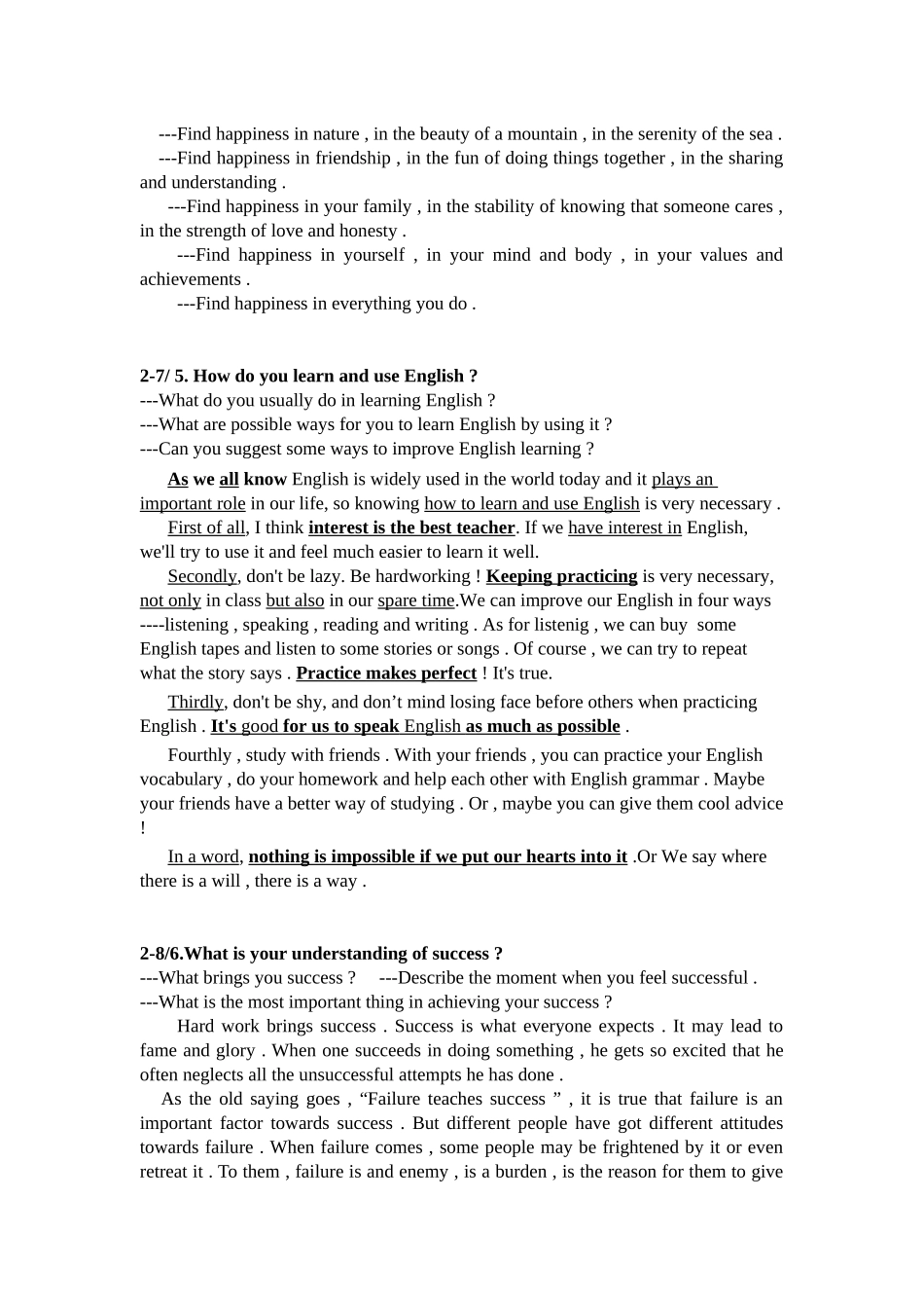 英语口语培训-口语练习专业考试答案汇总_第3页