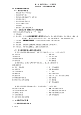 组织设置与人力资源规划（推荐113）