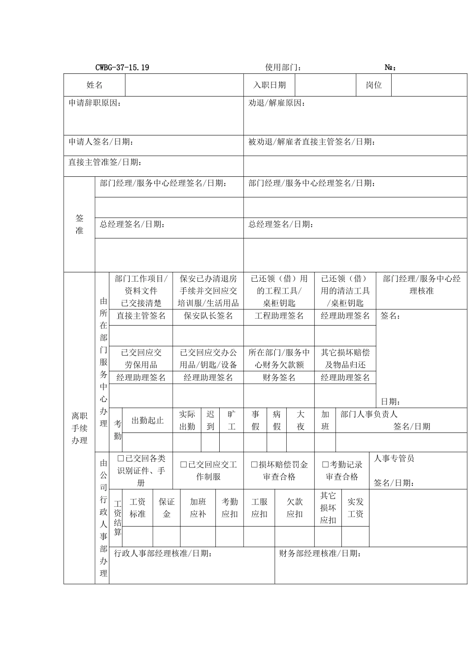 物业名企全套行政人事部表格呈现_第2页