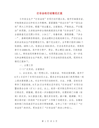 打非治违行动情况汇报