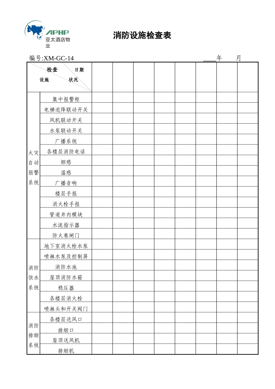 消防器材检查表_第1页