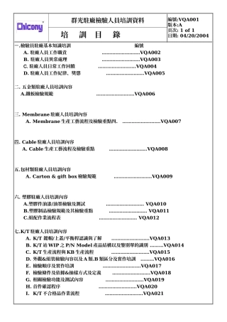 驻厂检验人员培训范本