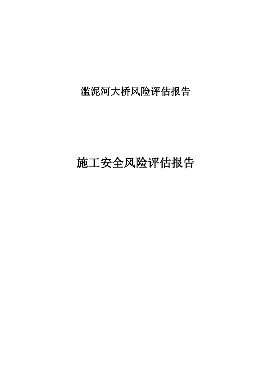 滥泥湖大桥风险评估报告(1)_第1页