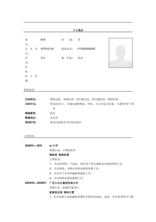 物流总监简历模板