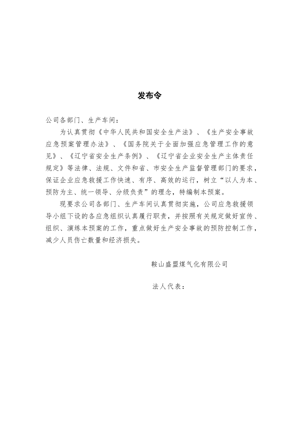 煤气化有限公司安全生产事故应急预案_第3页