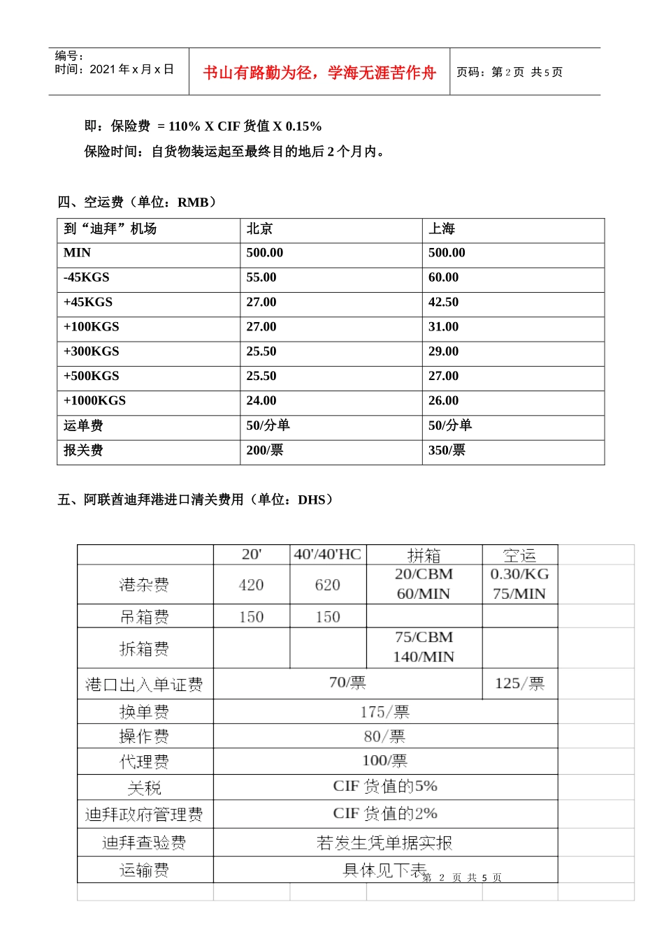 物流各环节成本推荐报价_第2页