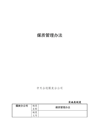 煤质管理办法(DOC34页)