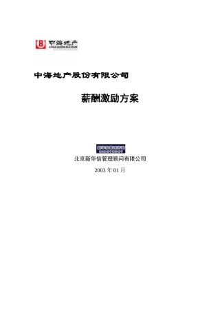 某某地产股份公司的薪酬激励方案