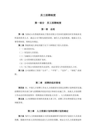 某某积成电子有限公司员工招聘制度