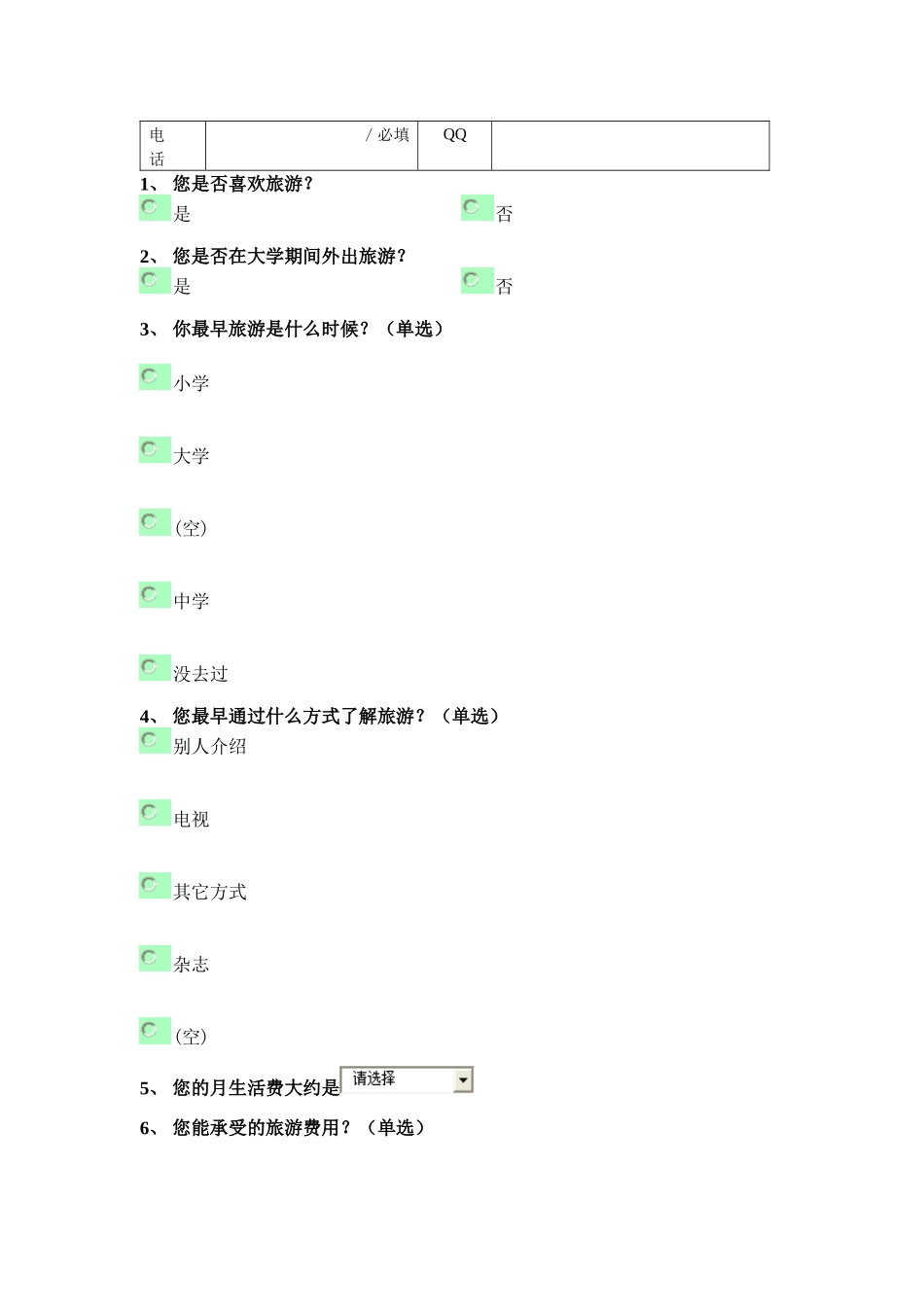 大学生旅游市场调查方案设计要点_第3页