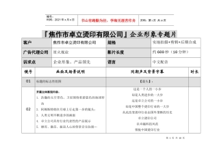 焦作卓立烫印材料有限公司企业形象专题片