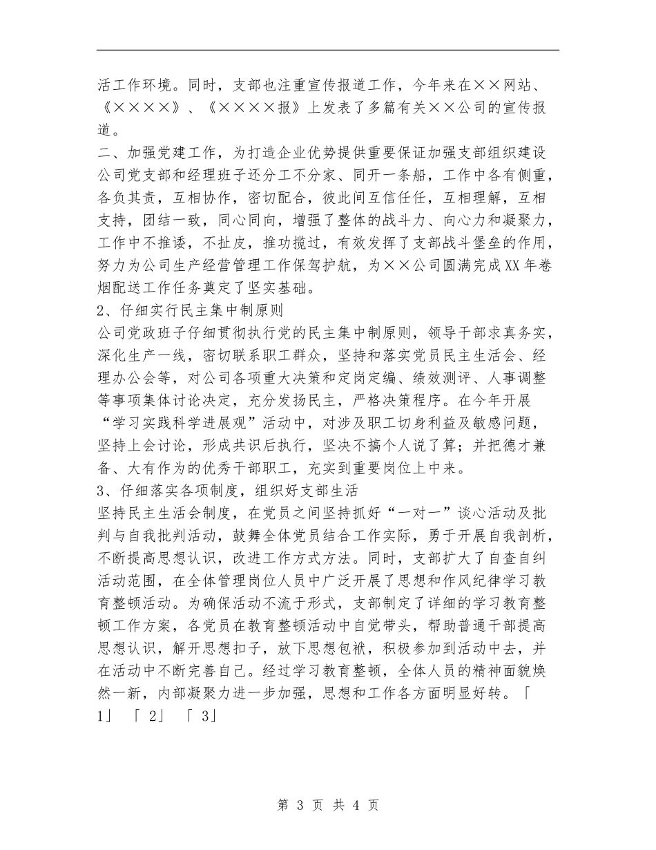 2024年运输公司党支部工作总结_第3页