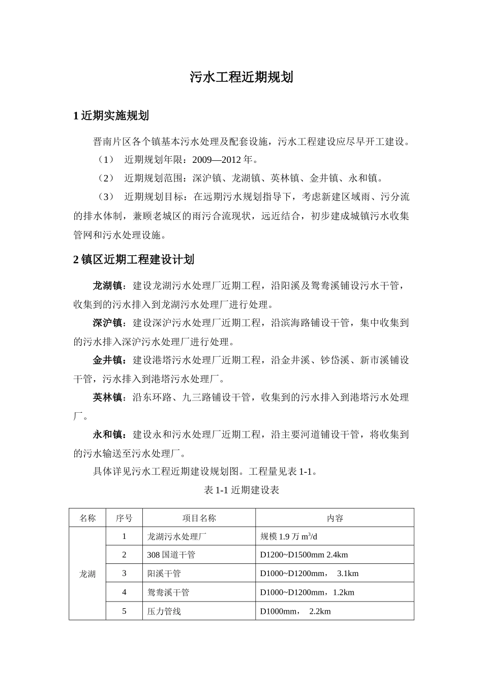 污水工程近期规划_第1页