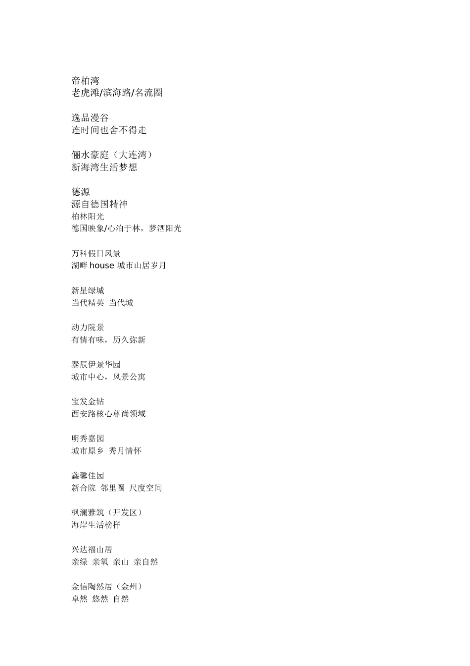 大连楼盘广告语精选_第2页