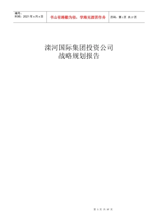 滦河国际集团投资公司战略