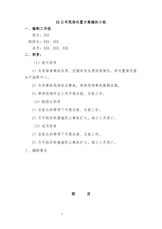 煤矿事故应急处置方案