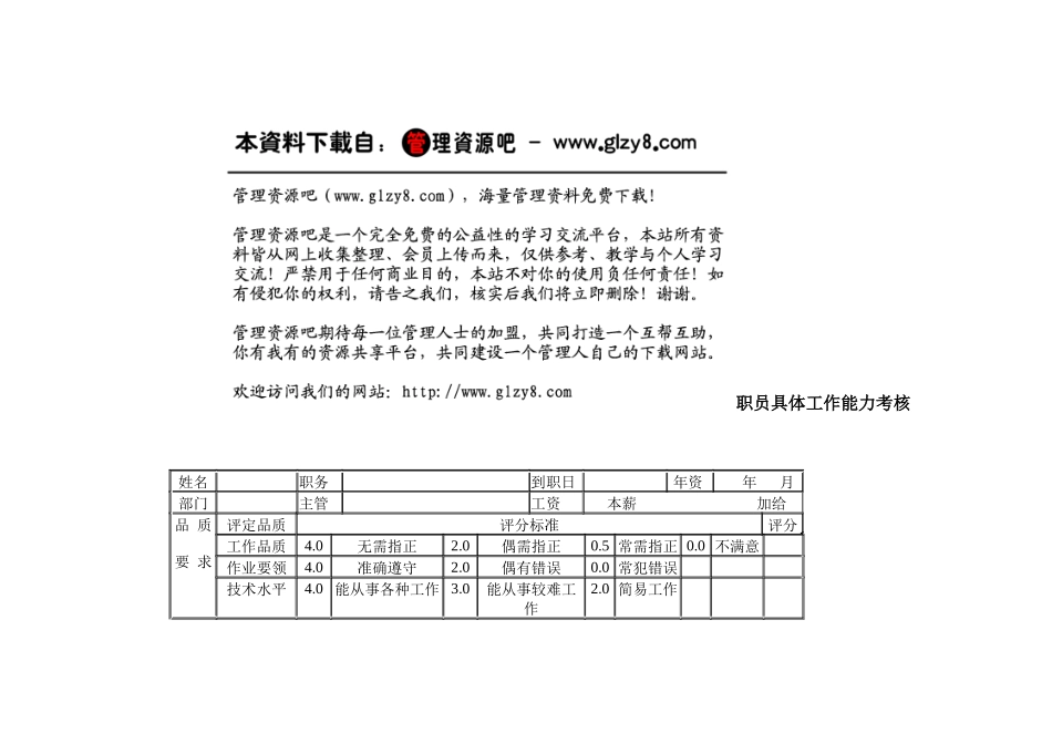 职员具体工作能力考核_第1页