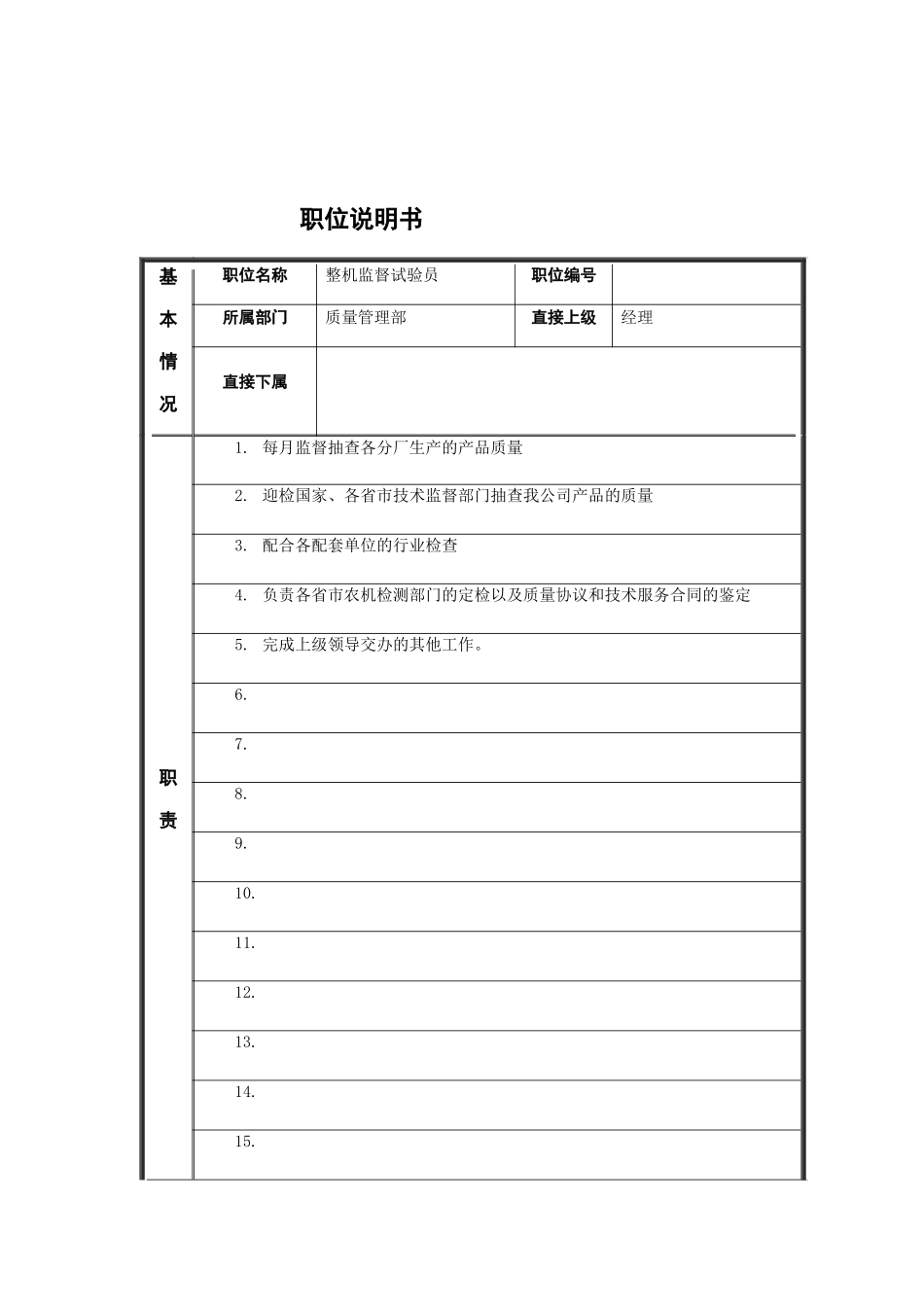 整机质量试验员岗位说明书_第1页