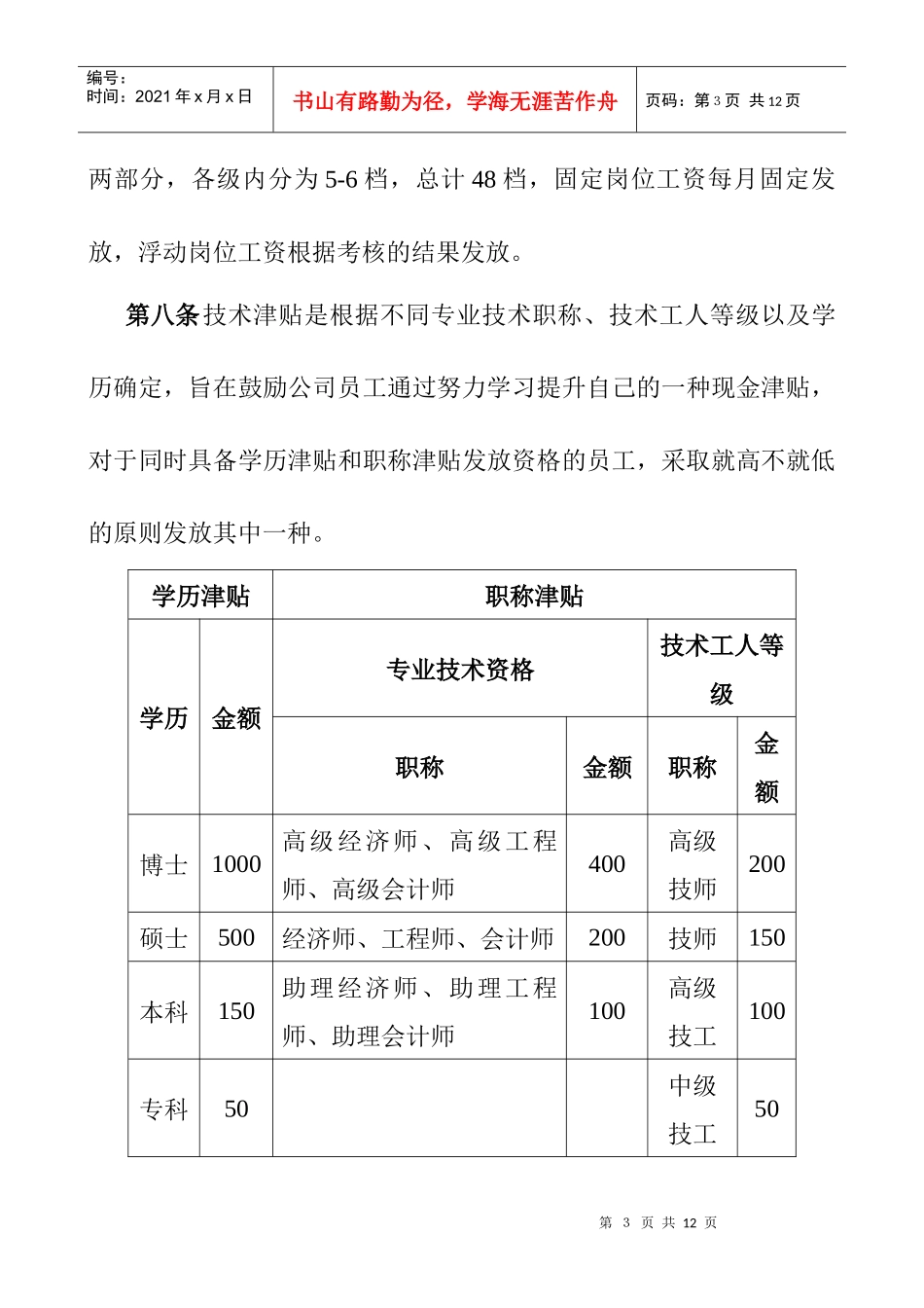 煤炭行业-薪酬管理制度_第3页