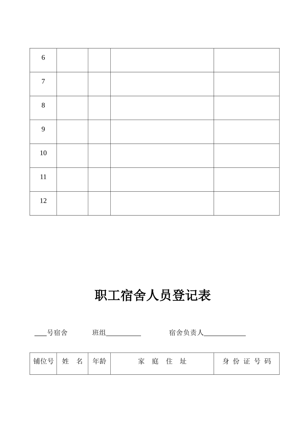职工宿舍人员登记表_第3页