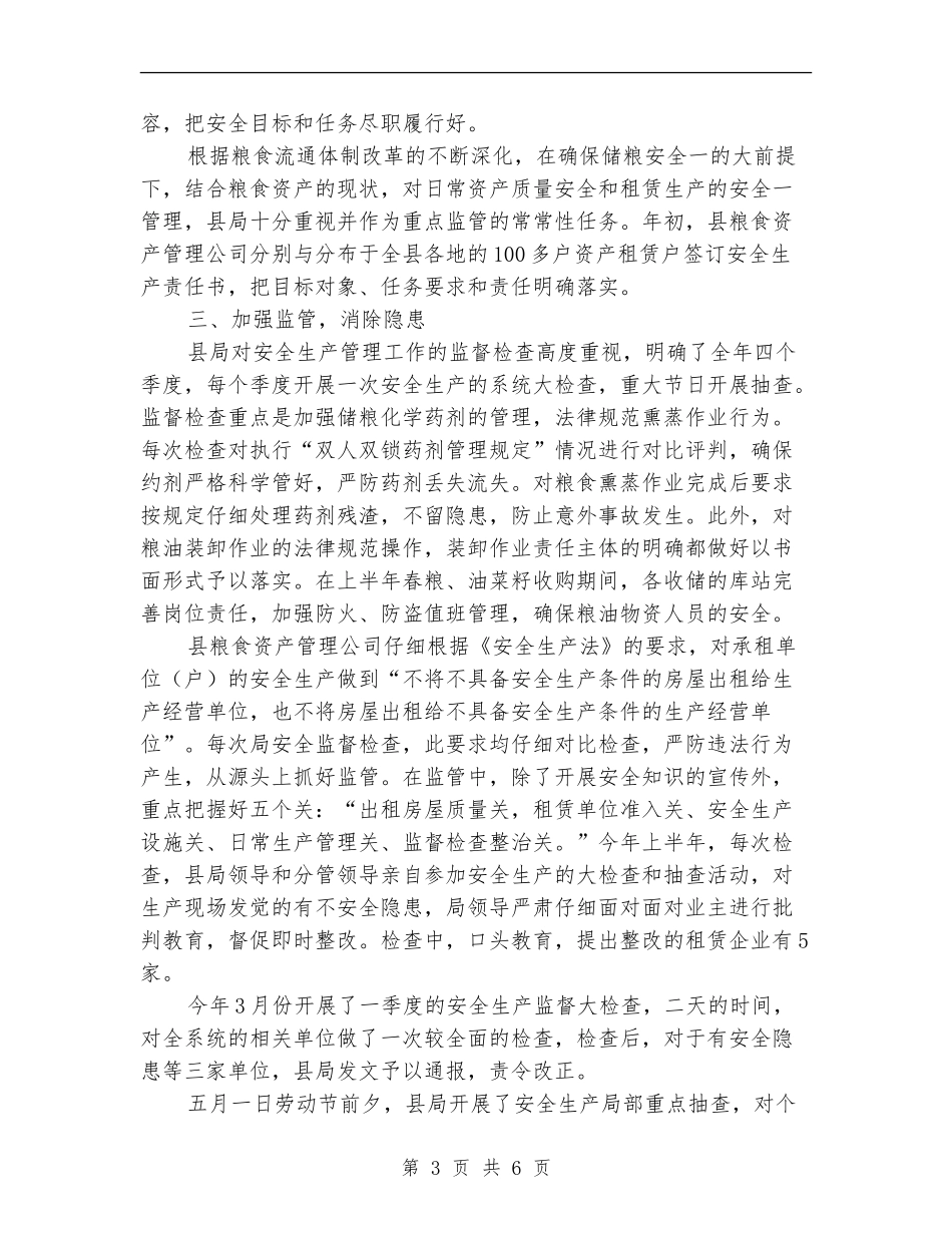 粮食局上半年安全工作总结_第3页