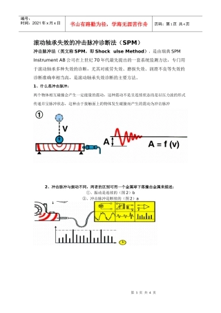 滚动轴承失效的冲击脉冲诊断法（SPM）冲击脉冲法（英文称S