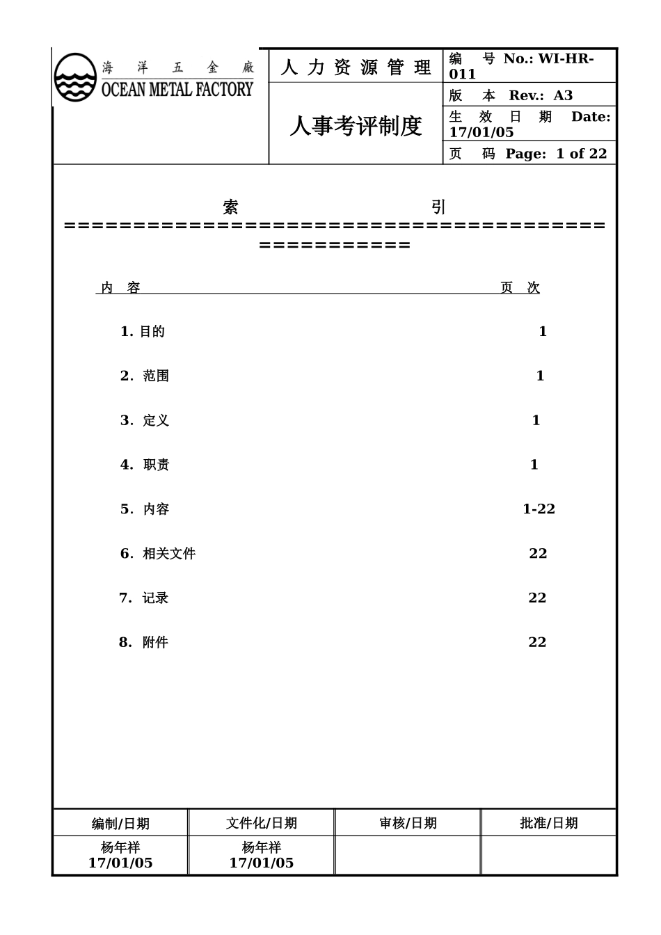 某某五金厂人事考评制度方案_第1页
