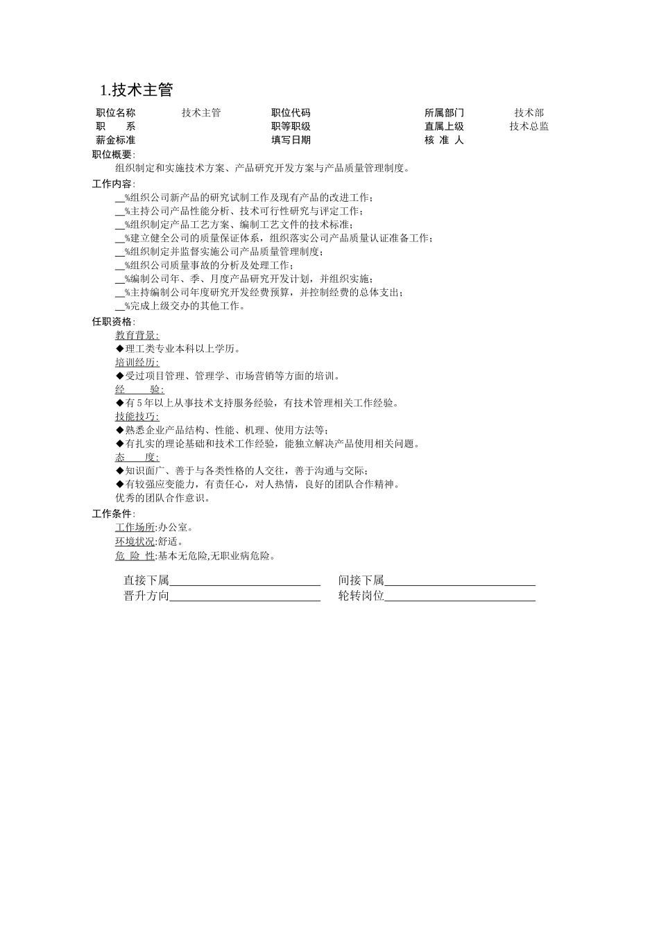 某有限公司技术部各岗位职责大全_第2页