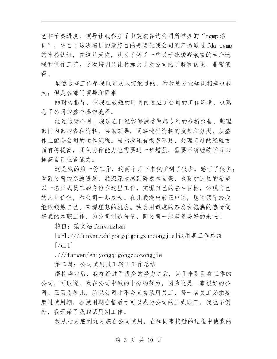 公司试用员工转正工作总结_第3页